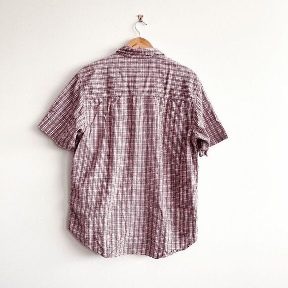 Levi Strauss Mens Classic Fit Button Down Shirt Short Sleeve Plaid Red Medium - Picture 2 of 7